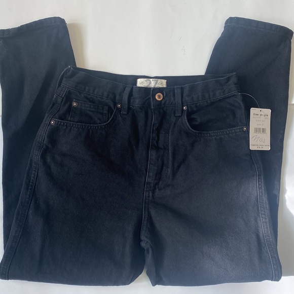 FREE PEOPLE X REVOLVE STOVE PIPE HIGH WAISTED BLACK OUT JEANS NWT 27 - Picture 4 of 7